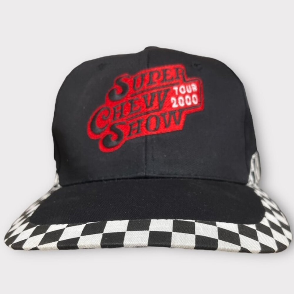Black / White Checkered Bill with Embroidered Super Chevy Show Tour 2000 Cap